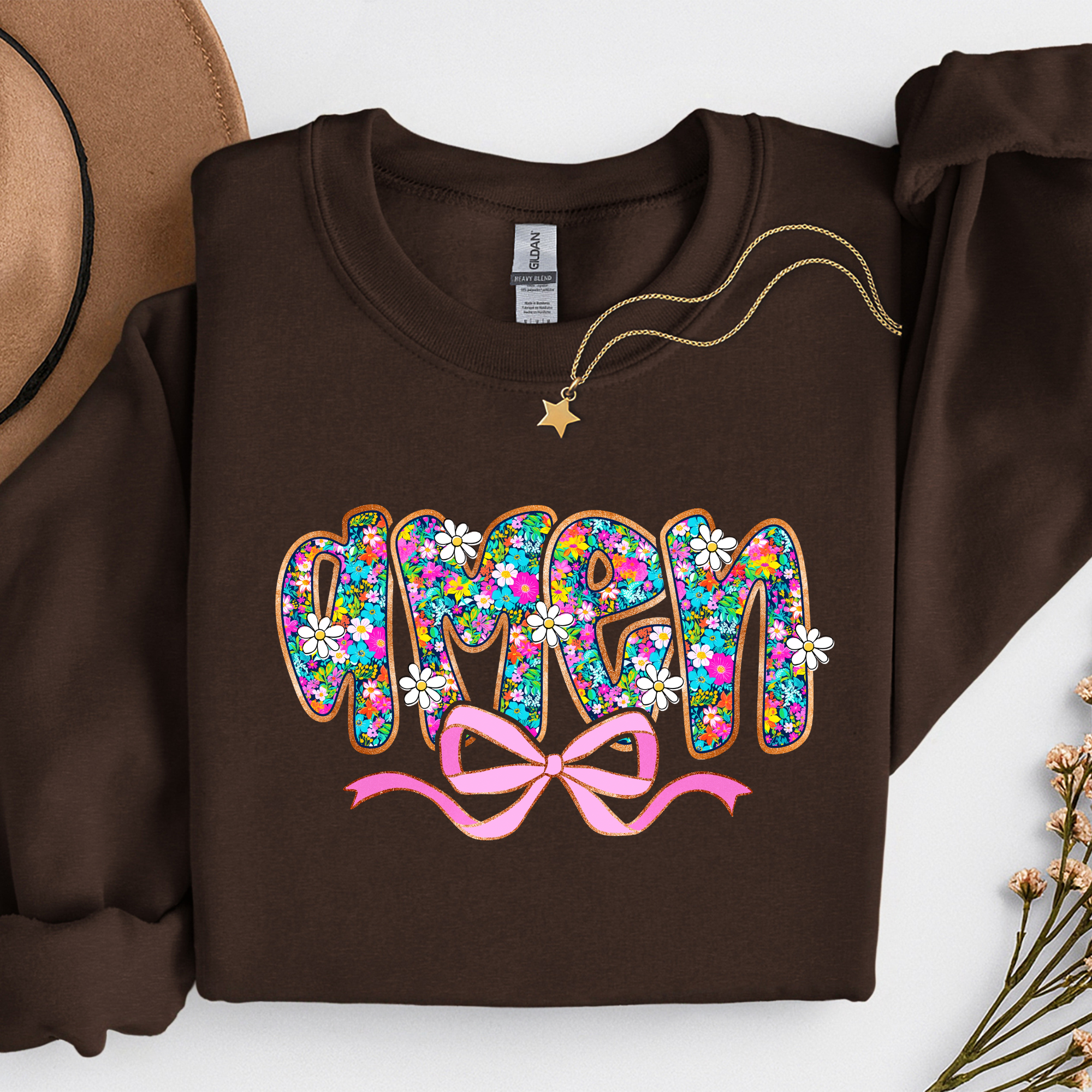 Amen floral brown crewneck