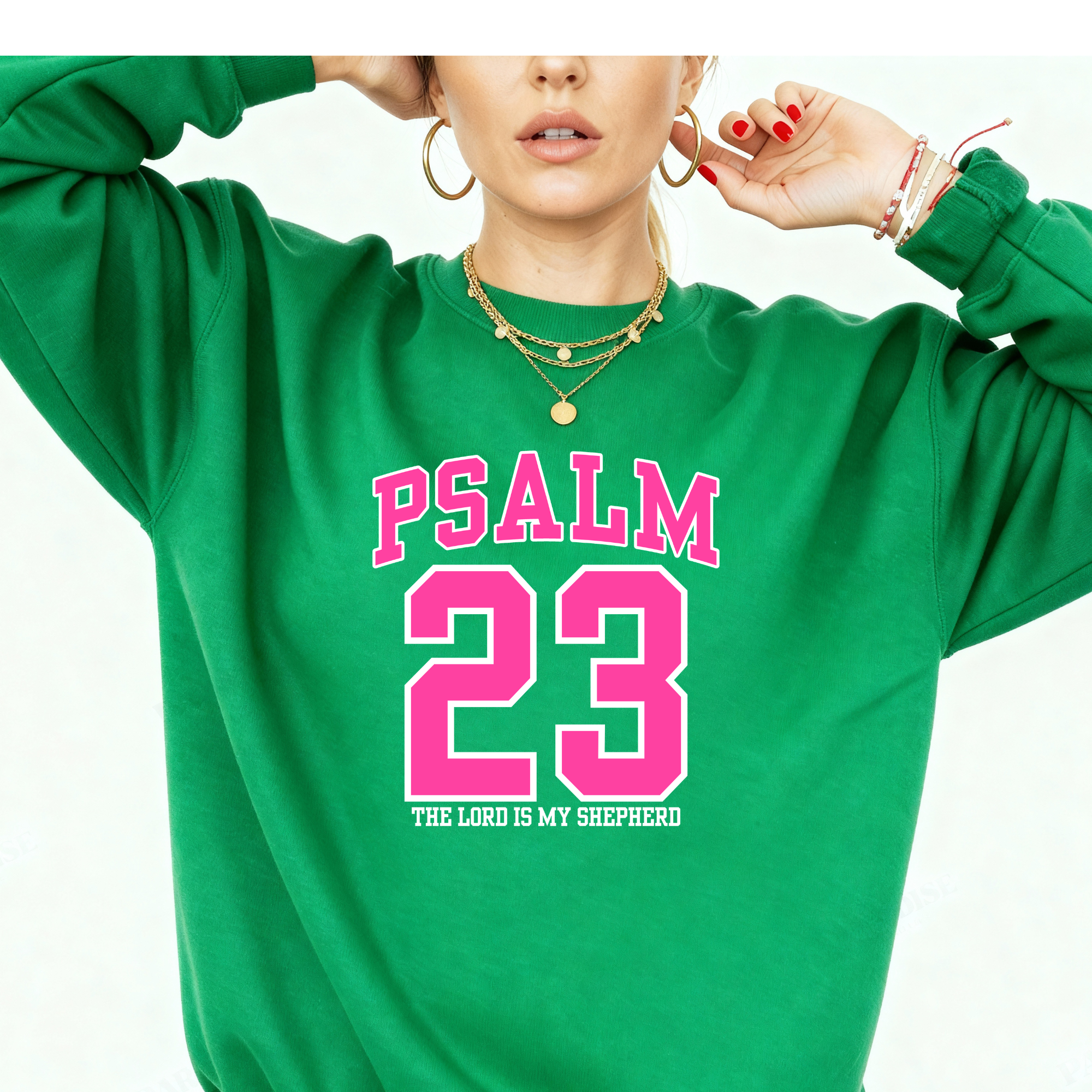 Psalm 23 Green crewneck
