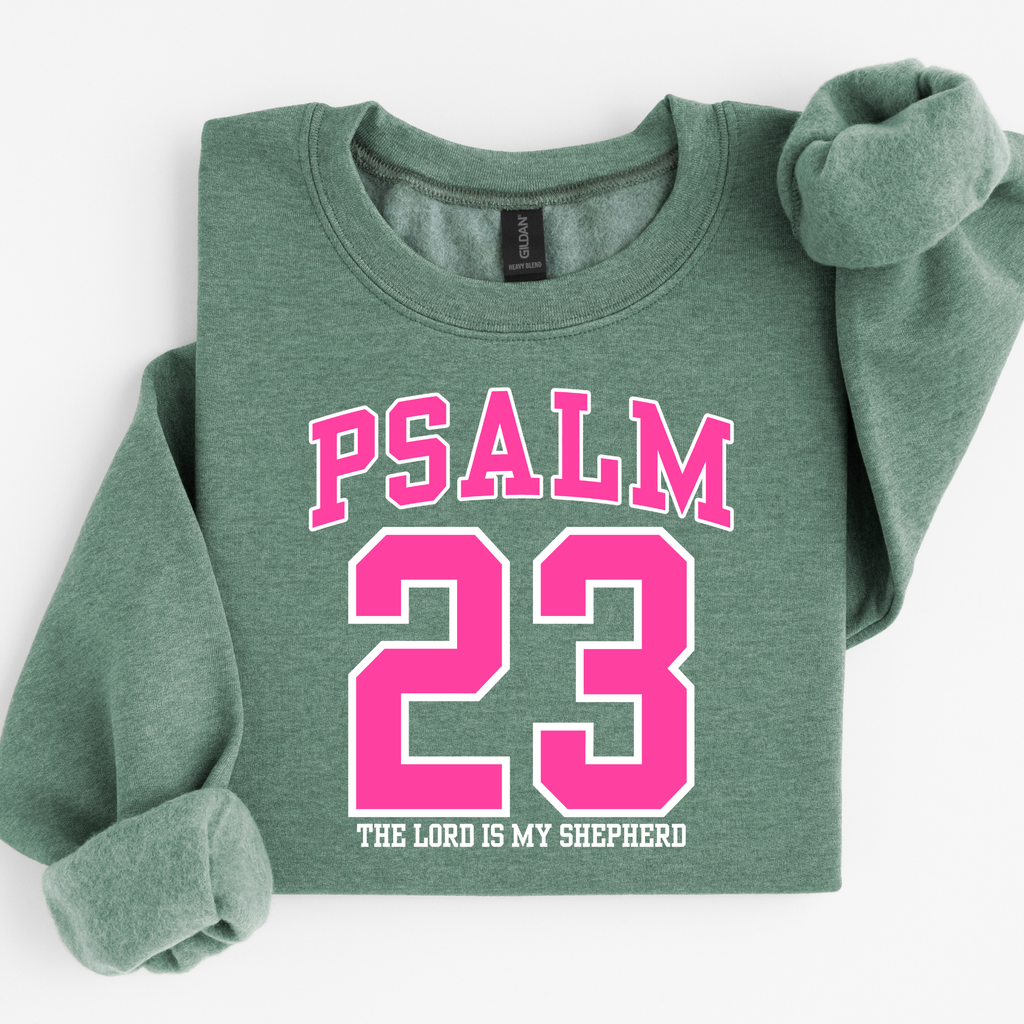 Psalm 23 dark green crewneck