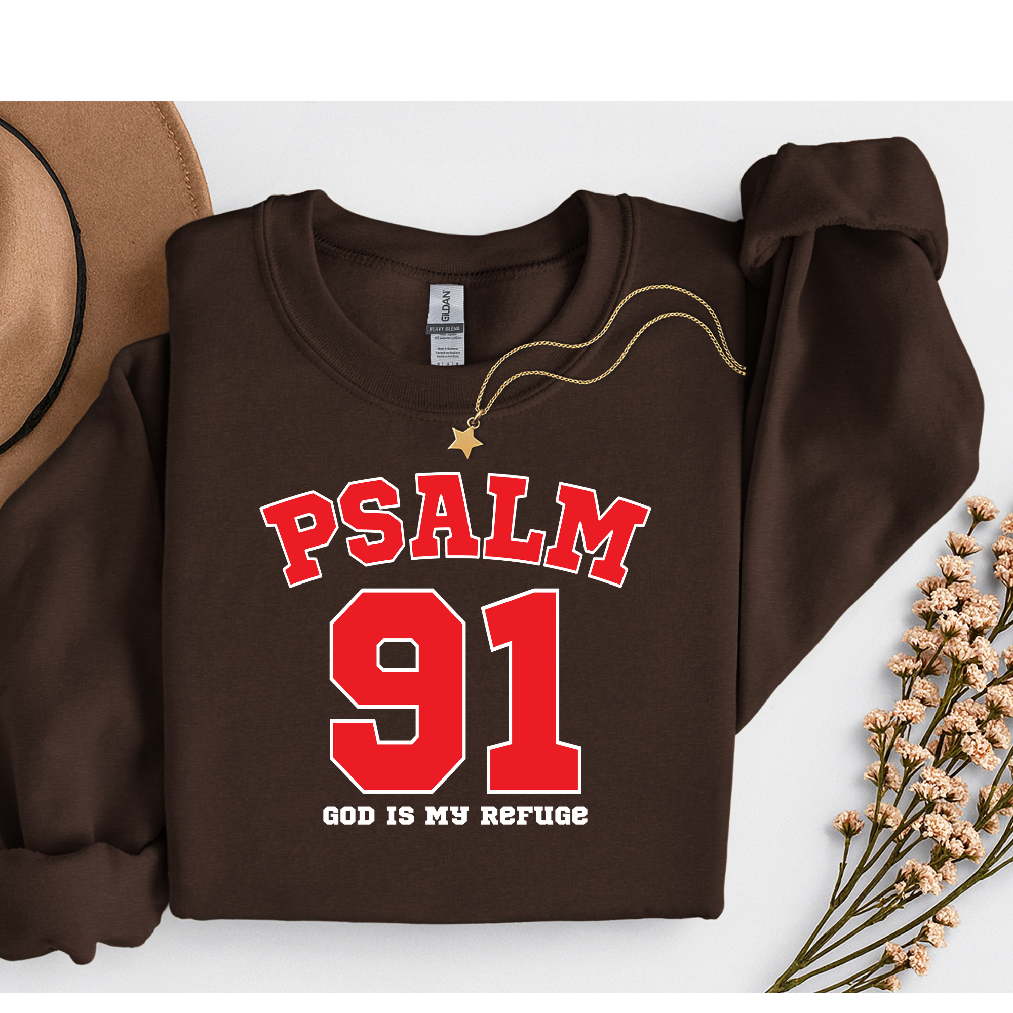 Psalm 91 crewneck Brown