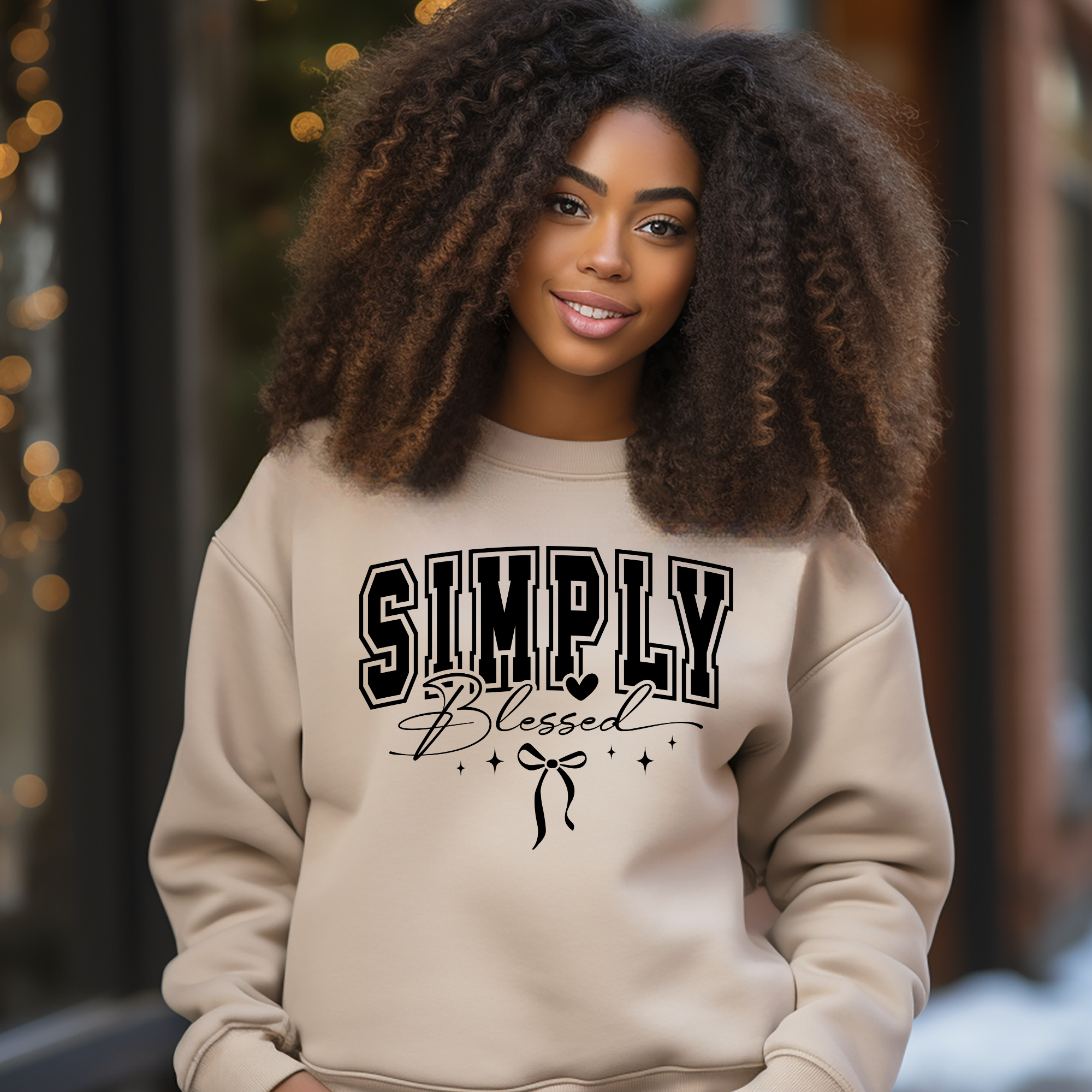 Simply blessed sand crewneck