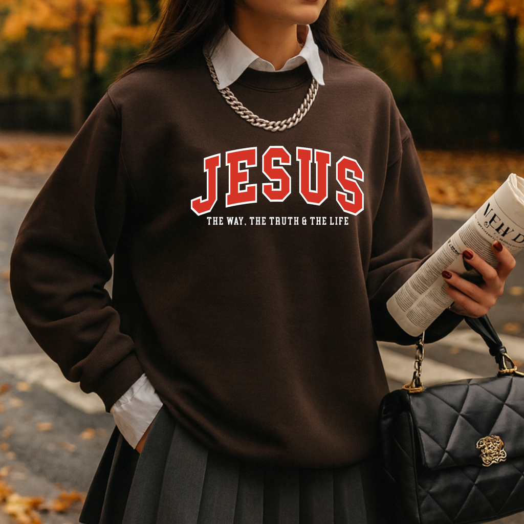 JESUS crewneck brown (Pressing video attached)