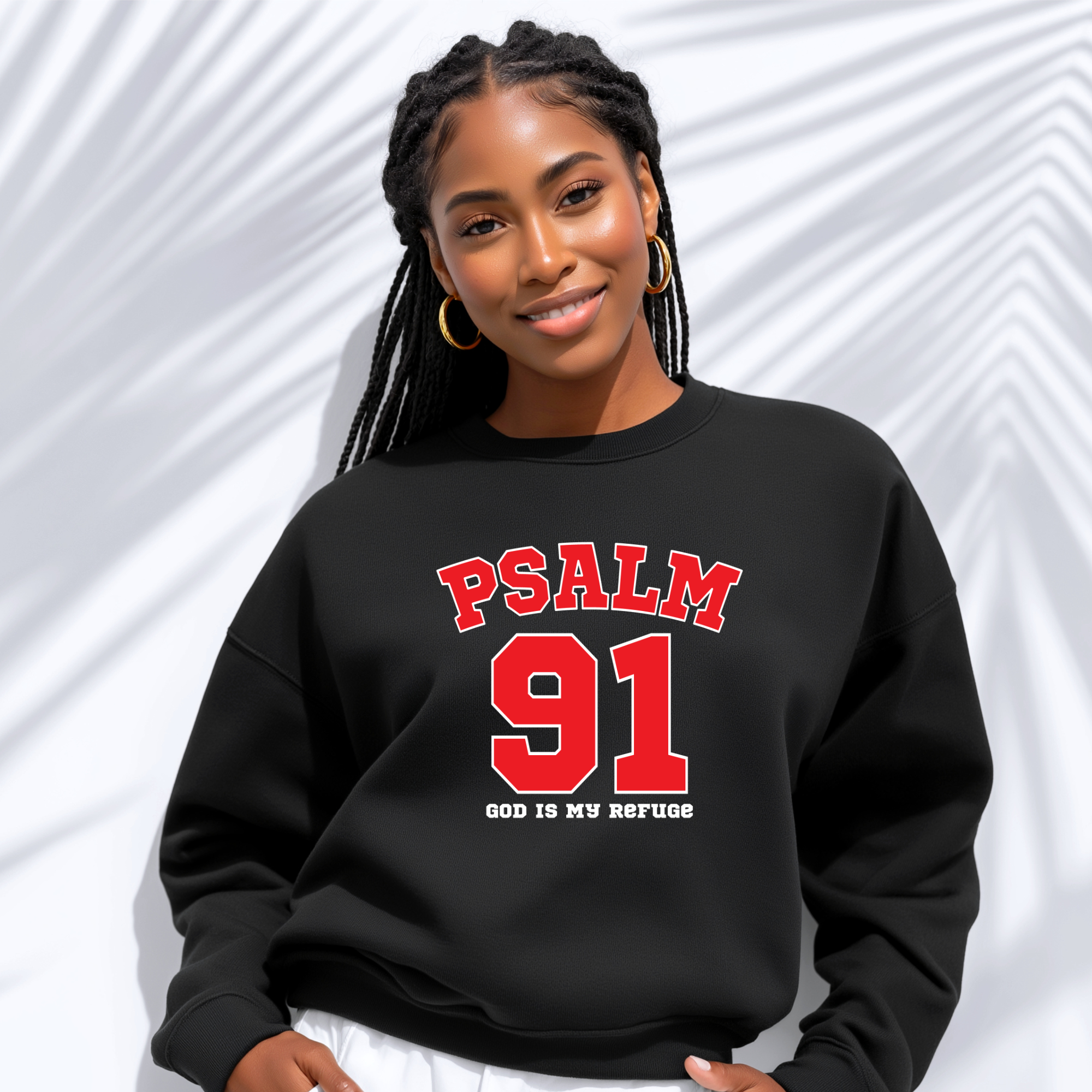 Psalm 91 crewneck black