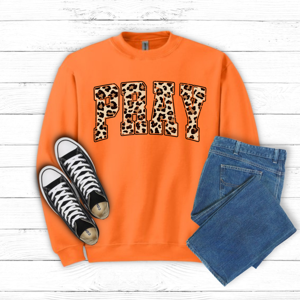Pray crewneck orange
